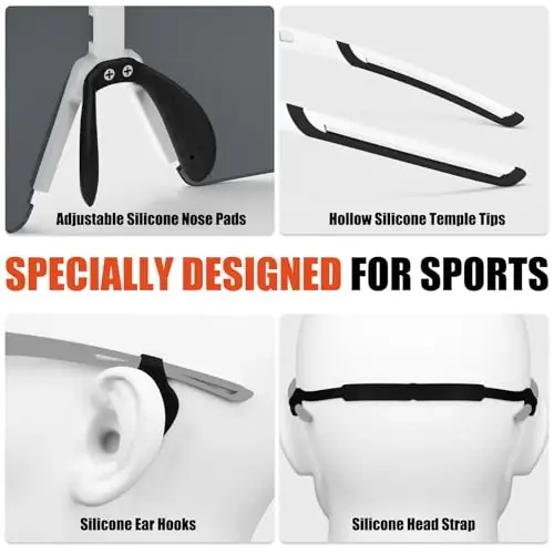 X-TIGER Polarized Cycling Glasses with 5 Interchangeable Lenses,MTB Biking Baseball Running Sports Sunglasses for Men Women - 5