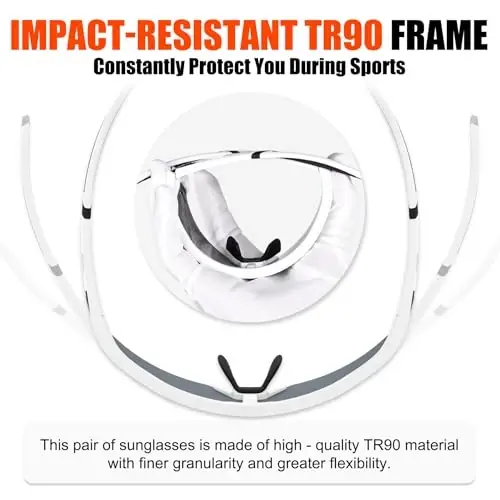 X-TIGER Polarized Cycling Glasses with 5 Interchangeable Lenses,MTB Biking Baseball Running Sports Sunglasses for Men Women - 6