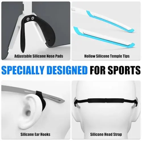 X-TIGER Polarized Cycling Glasses with 5 Interchangeable Lenses,MTB Biking Baseball Running Sports Sunglasses for Men Women - 5