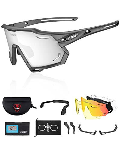 X-TIGER Polarized Cycling Glasses with 5 Interchangeable Lenses, MTB Biking Baseball Running Sports Sunglasses for Men Women - 2