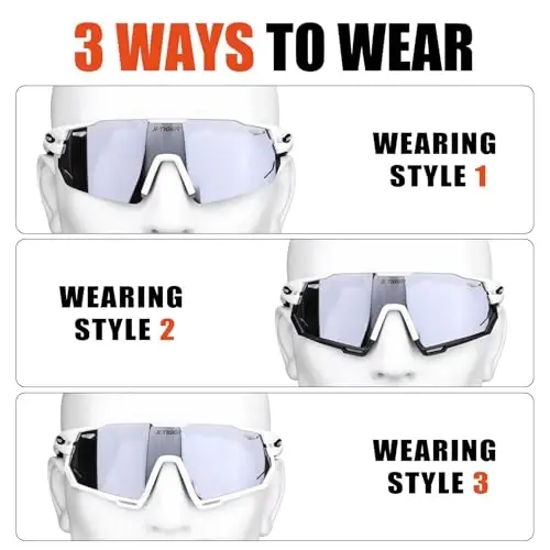 X-TIGER Polarized Cycling Glasses with 5 Interchangeable Lenses,MTB Biking Baseball Running Sports Sunglasses for Men Women - 2