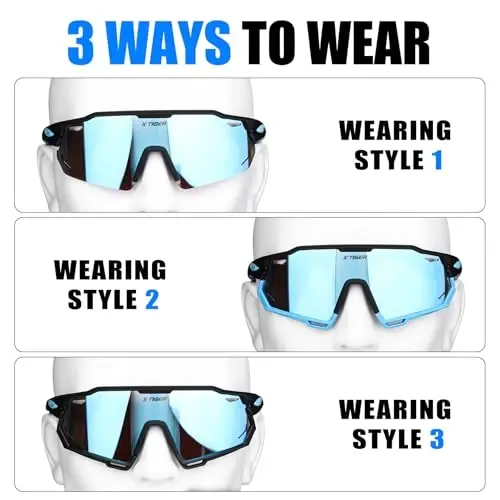X-TIGER Поляризованные велосипедные очки с 5 сменными линзами, MTB велосипедные бейсбольные очки для бега, спортивные солнцезащитные очки для мужчин и женщин - 2