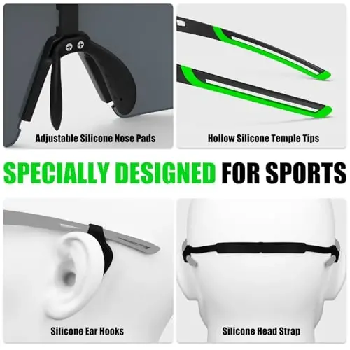 X-TIGER Поляризованные велосипедные очки с 5 сменными линзами, MTB Велоспорт Бейсбол Бег Спортивные солнцезащитные очки для мужчин и женщин - 5