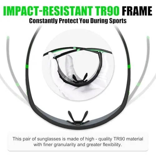 X-TIGER Поляризованные велосипедные очки с 5 сменными линзами, MTB Велоспорт Бейсбол Бег Спортивные солнцезащитные очки для мужчин и женщин - 6