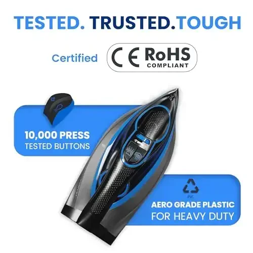 Xabitat Professional 1500W Kiyimlar uchun teng issiqlik taqsimoti, keramik taglik, sozlanuvchi va vertikal bug' bilan boshqarish | O'zini tozalash | Tomchi tushmaslik | Issiqlik himoyasi texnologiyasi bo'lgan bug'li dazmol - 7