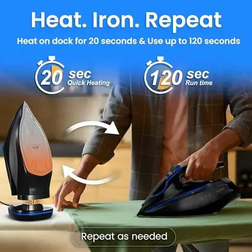 Xabitat Professional 1500W Steam Iron for Clothes with Even Heat Distribution, Ceramic Soleplate, Adjustable & Vertical Steam with Controller| Self-Cleaning | Anti Drip | Thermal Protection Technology - 3