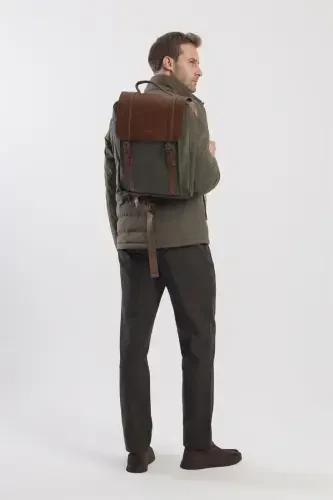 Хаки Casual Рюкзак с Пряжкой - JAKAMEN (1)