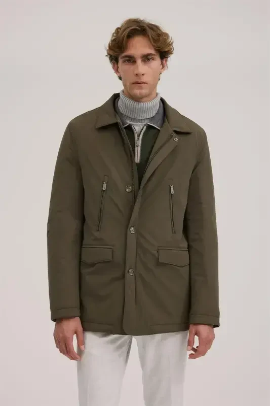 Хаки Comfort Fit Детская Воротник-стойка Куртка на молнии - 1