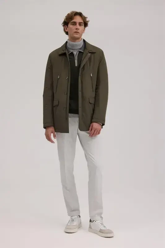 Хаки Comfort Fit Детская Воротник-стойка Куртка на молнии - 2