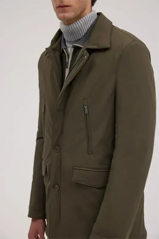 Хаки Comfort Fit Детская Воротник-стойка Куртка на молнии - 3