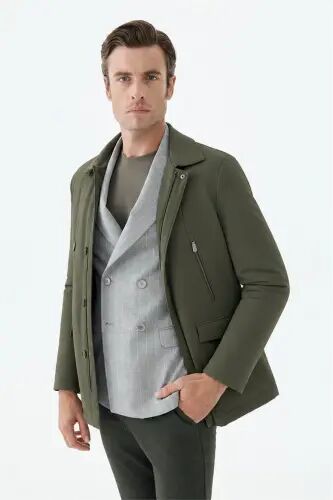 Хаки Comfort Fit Детская Воротник-стойка Куртка на молнии - 4
