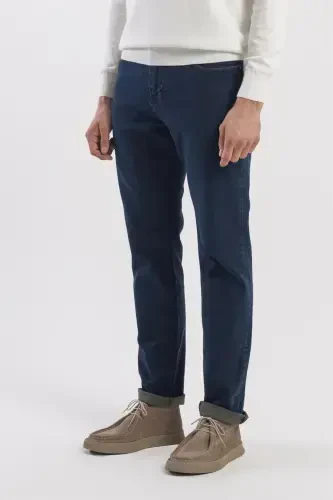 Хаки Comfort Fit хлопковые джинсовые штаны - 3