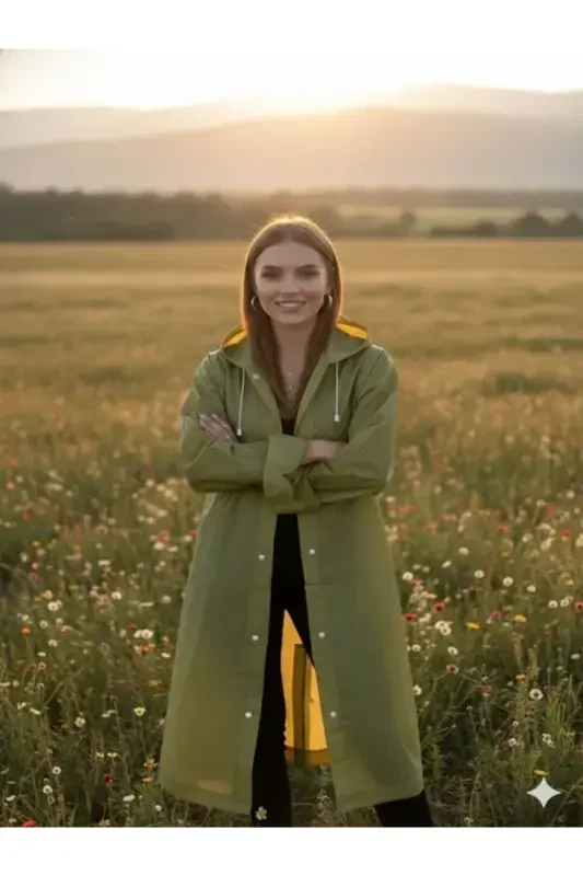 Хаки Ева Кума Күртке Су Рүзгар Гечирмез Ямурлук-Хаки - 2