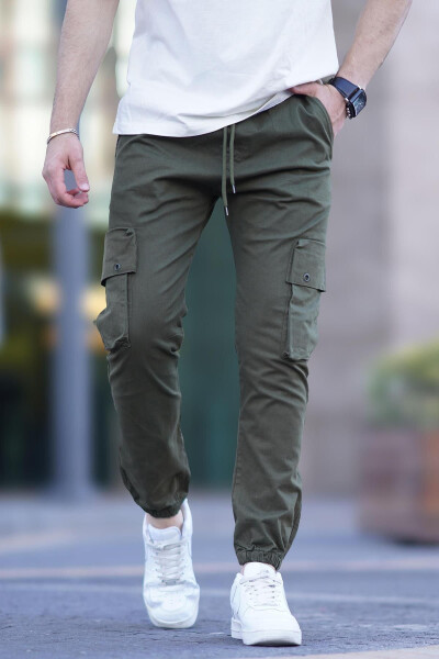 Xaki rangli kargo cho'ntakli jogger shimlari 5647 - MADMEXT (1)