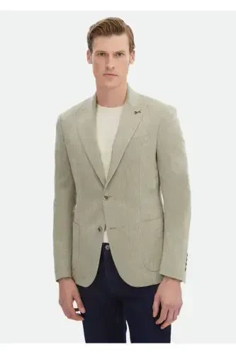 Хаки рангли Zeroweight Slim Fit пахта аралашмасидан тикилган куртка - 1