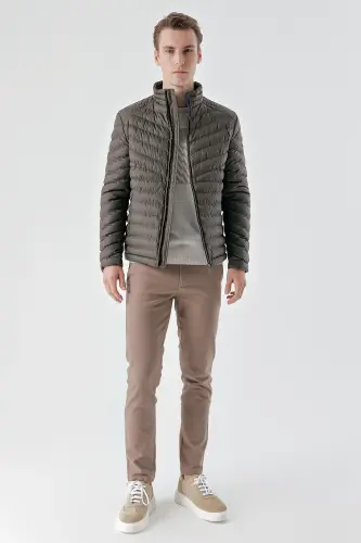 Хаки Водоотталкивающий Ветрозащитный Dynamic Fit Удобный Крой Пуховик-Хаки - 6