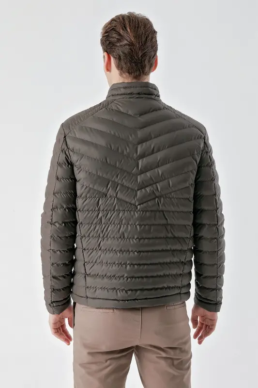 Хаки Водоотталкивающий Ветрозащитный Dynamic Fit Удобный Крой Пуховик-Хаки - 7