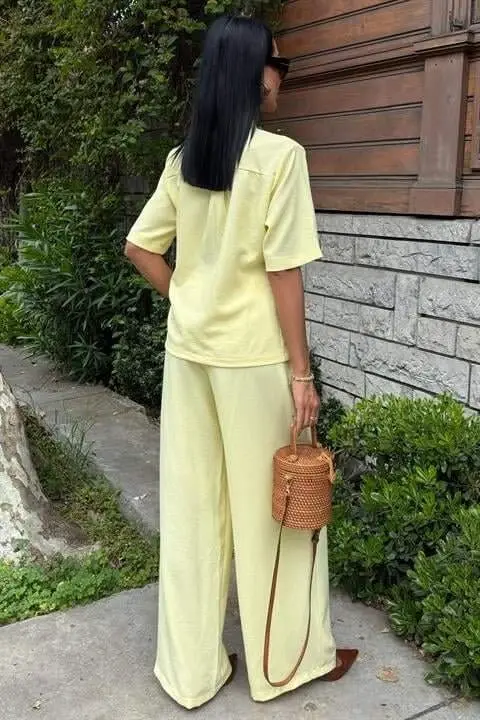 Хаким Яка Чапраз Дюгмели Плаззо Панталон Вискон Кетен Такым 10209 - 4