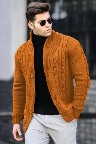 Xantal o'rnatilgan kardigan 9053-xantal 