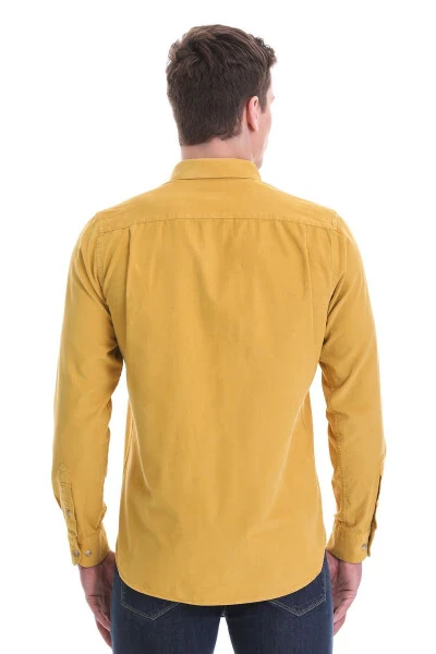 Xantal Slim Fit tekis 100% paxta tugmachali yoqali uzun - 7