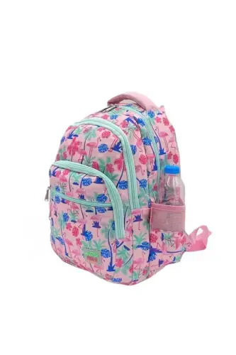 Xarakterli naqshli ortopedik orqa qollovli pushti rangli boshlang'ich maktab portfeli, tushlik qutisi va qalamdon to'plami - ALANÇ GIFT (1)