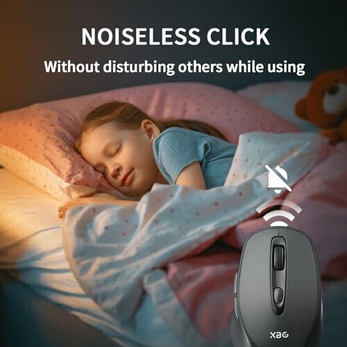 XBG Wireless Bluetooth Mouse 5.0+2.4G Rechargeable Silent Wireless Mouse, 3 Adjustable DPI with Ergonomic 6 Buttons Compatible with Computer/Laptop/Mac/iPad, Black - 3