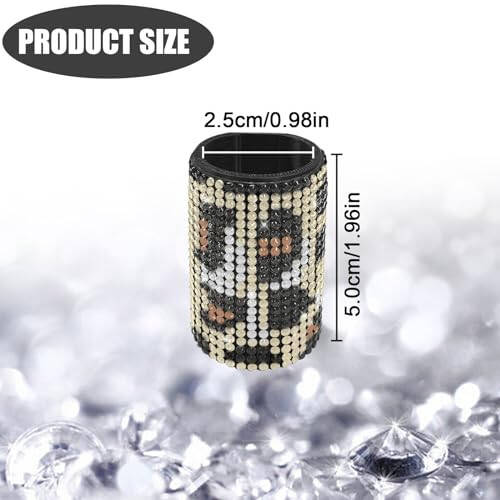 xbrtaia Upright Car Chapstick Holder, Bling Insulating Lip Balm Holder,Rhinestone Car Accessories for Women Interior ,Suitable for Most Vehicles. (Leopard print) - 7