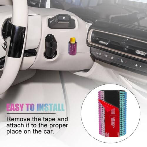 xbrtaia 1 Pack Upright Car Chapstick Holder, Bling Insulating Lip Balm Holder,Rhinestone Car Accessories for Women Interior,Suitable for Most Vehicles.(Rainbow) - 5