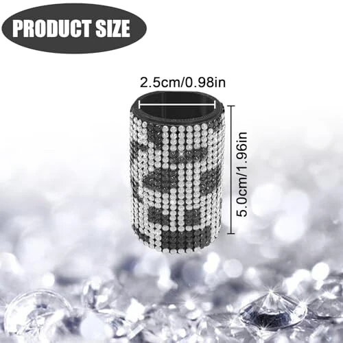 xbrtaia 1 упаковка держателя для помады в машину, блестящий изолированный держатель для бальзама для губ, стразы автомобильные аксессуары для женщин, подходящие для большинства автомобилей. (Корова) - 7