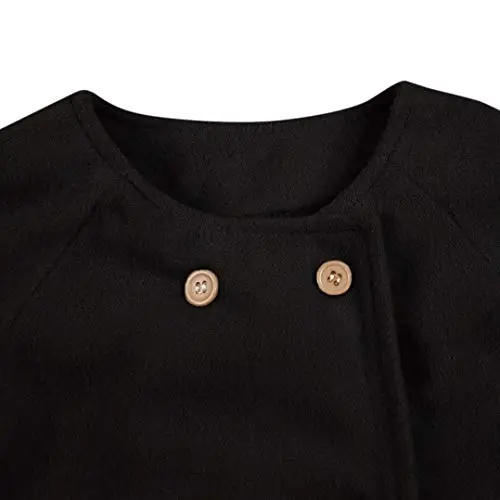 XFGLCK Toddler Baby Girls Coats Cloak Button Jacket Outerwear Fall Winter Clothes - 3