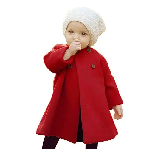 XFGLCK Toddler Baby Girls Coats Cloak Button Jacket Outerwear Fall Winter Clothes - 1