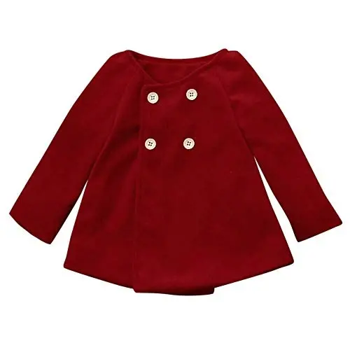 XFGLCK Toddler Baby Girls Coats Cloak Button Jacket Outerwear Fall Winter Clothes - 2