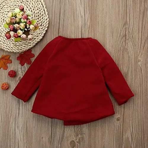 XFGLCK Toddler Baby Girls Coats Cloak Button Jacket Outerwear Fall Winter Clothes - 3