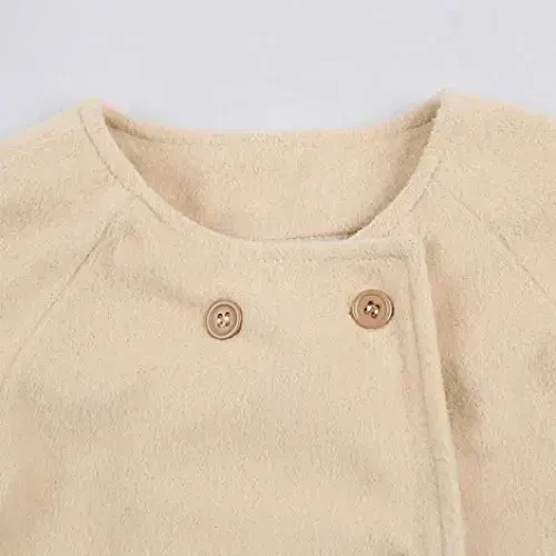 XFGLCK Toddler Baby Girls Coats Cloak Button Jacket Outerwear Fall Winter Clothes - 4