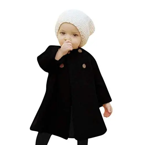 XFGLCK Toddler Baby Girls Coats Cloak Button Jacket Outerwear Fall Winter Clothes - 1