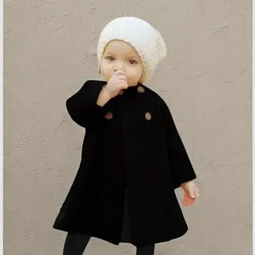 XFGLCK Toddler Baby Girls Coats Cloak Button Jacket Outerwear Fall Winter Clothes - 5