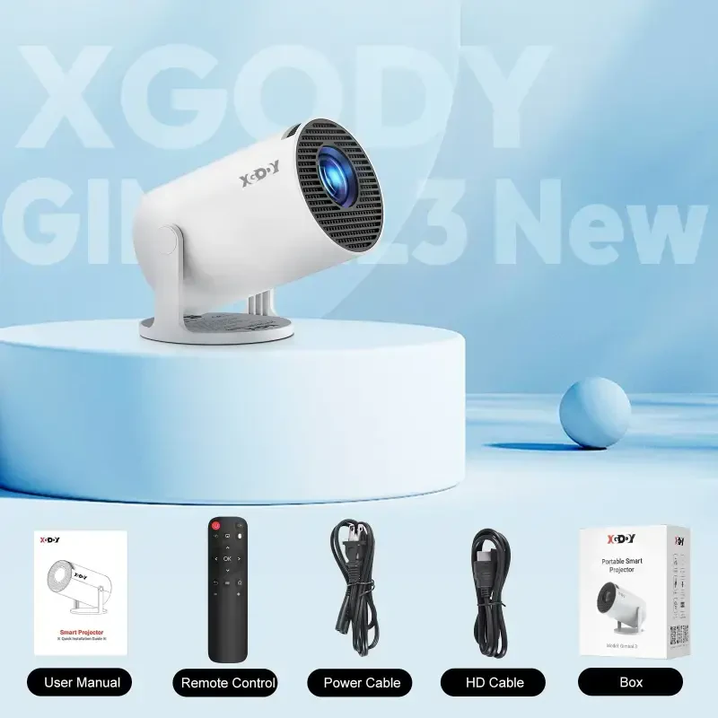 Xgody Smart Mini Portable Projector, Native 1080p, Android 11.05G Wifi bilan Bluetooth Projektorli Uy Kino Uy Teatri Projectori - 10