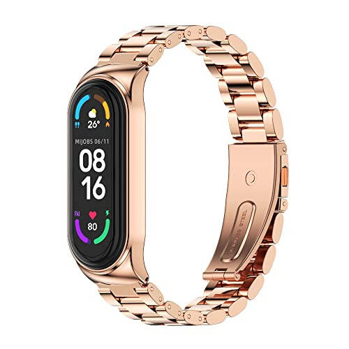 Xiaomi Mi Band 5 / Mi Band 4 / Mi Band 3 bilaguchlari bilan mos keladigan MIJOBS qayishi, zanglamaydigan po'latdan yasalgan soat bilaguchigi, metall almashtiriladigan bilaguzuk bilaguchigi Correa Mi Band 5 NFC Global Version uchun - 1