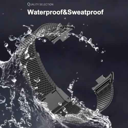 HOPMC Straps For Xiaomi Mi Band 8/9 Pro/Redmi Smartwatch 4/5 Metal Bracelet Protective Frame and 18MM Steel Mesh Wristband Bracelet for Women Men - 3