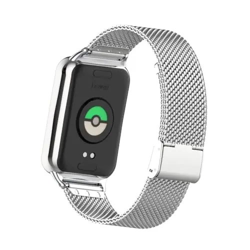 HOPMC Straps For Xiaomi Mi Band 8/9 Pro/Redmi Smartwatch 4/5 Metal Bracelet Protective Frame and 18MM Steel Mesh Wristband Bracelet for Women Men - 2