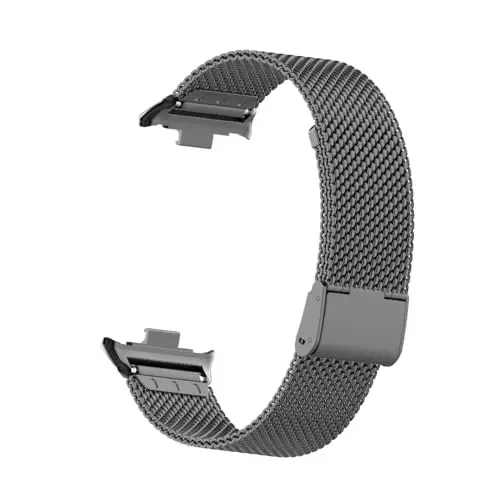 HOPMC Straps For Xiaomi Mi Band 8/9 Pro/Redmi Smartwatch 4/5 Metal Bracelet Protective Frame and 18MM Steel Mesh Wristband Bracelet for Women Men - 1