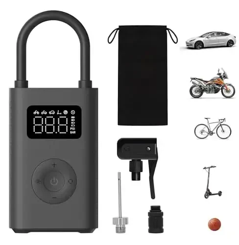 Xiaomi Portativ Elektr Havo Kompressori, Avtomobil, Skuter, Velosipеd Shinalari va To'plar uchun 150 PSI Shinalar Inflatori - Simsiz Raqamli Bosimni Aniqlash bilan - 2