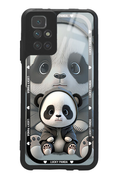 Xiaomi Redmi 10 Beyaz Şanslı Panda Desenli Parlak Telefon Kılıfı - 1