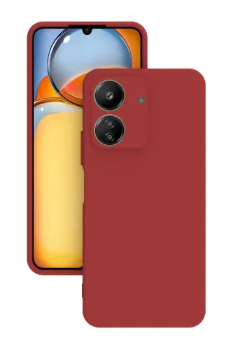 Xiaomi Redmi 13c Case Camera Protected Silicone Phone Case Stylish Back Cover-Red 