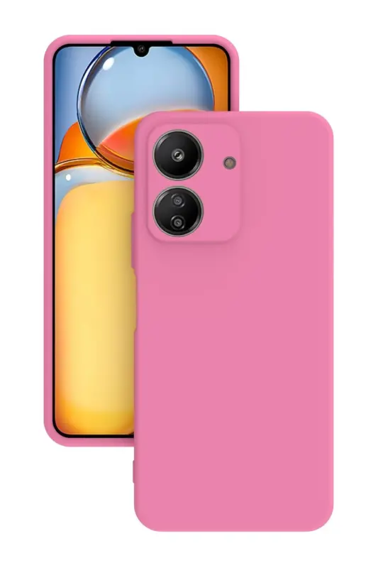 Xiaomi Redmi 13C Kılıf Kamera Korumalı Silikon Rubber Arka Kapak-Pembe - 1