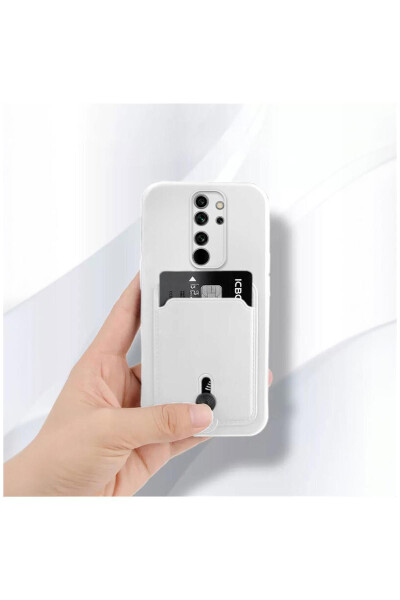 Xiaomi Redmi 9 Compatible Case Card Holder Sweet Soft Silicone Case White - 2