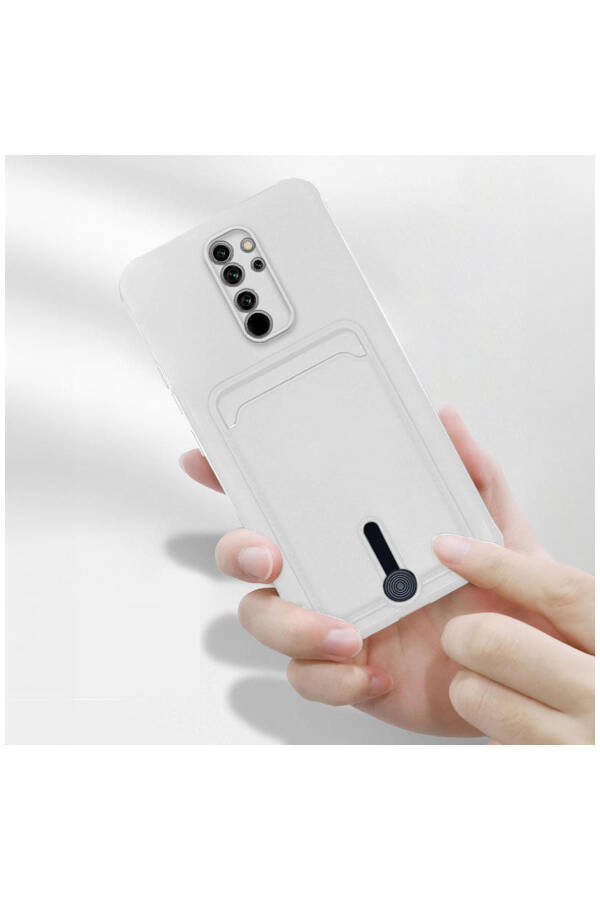 Xiaomi Redmi 9 Compatible Case Card Holder Sweet Soft Silicone Case White - 3