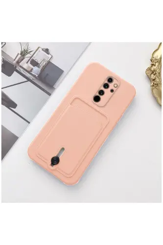 Xiaomi Redmi 9 Совместимый Чехол с Карманом для Карт Сладкий Мягкий Силиконовый Чехол Розовое Золото-Розовое Золото 