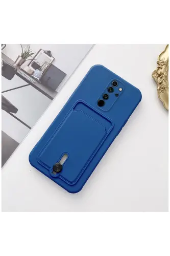 Xiaomi Redmi 9 Uyumlu Kılıf Kartlıklı Sweet Yumuşak Silikon Kılıf Mavi-Mavi 