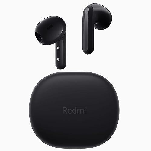 Xiaomi Redmi Buds 4 Lite TWS Wireless Earbuds, Bluetooth 5.3 Low-Latency Game Headset with AI Call Noise Cancelling, IP54 Waterproof, 20H Playtime, Lightweight Comfort Fit Headphones, Black - 1